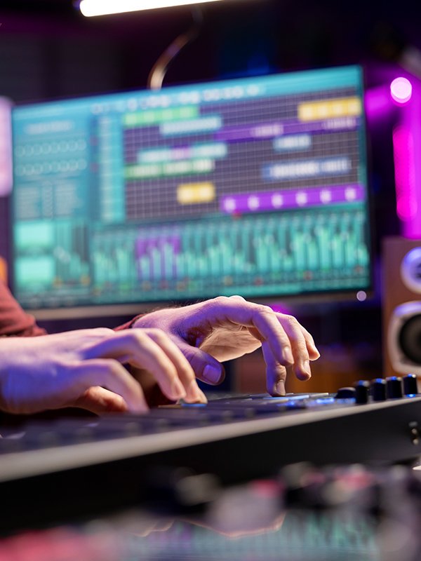 Photographer working with camera